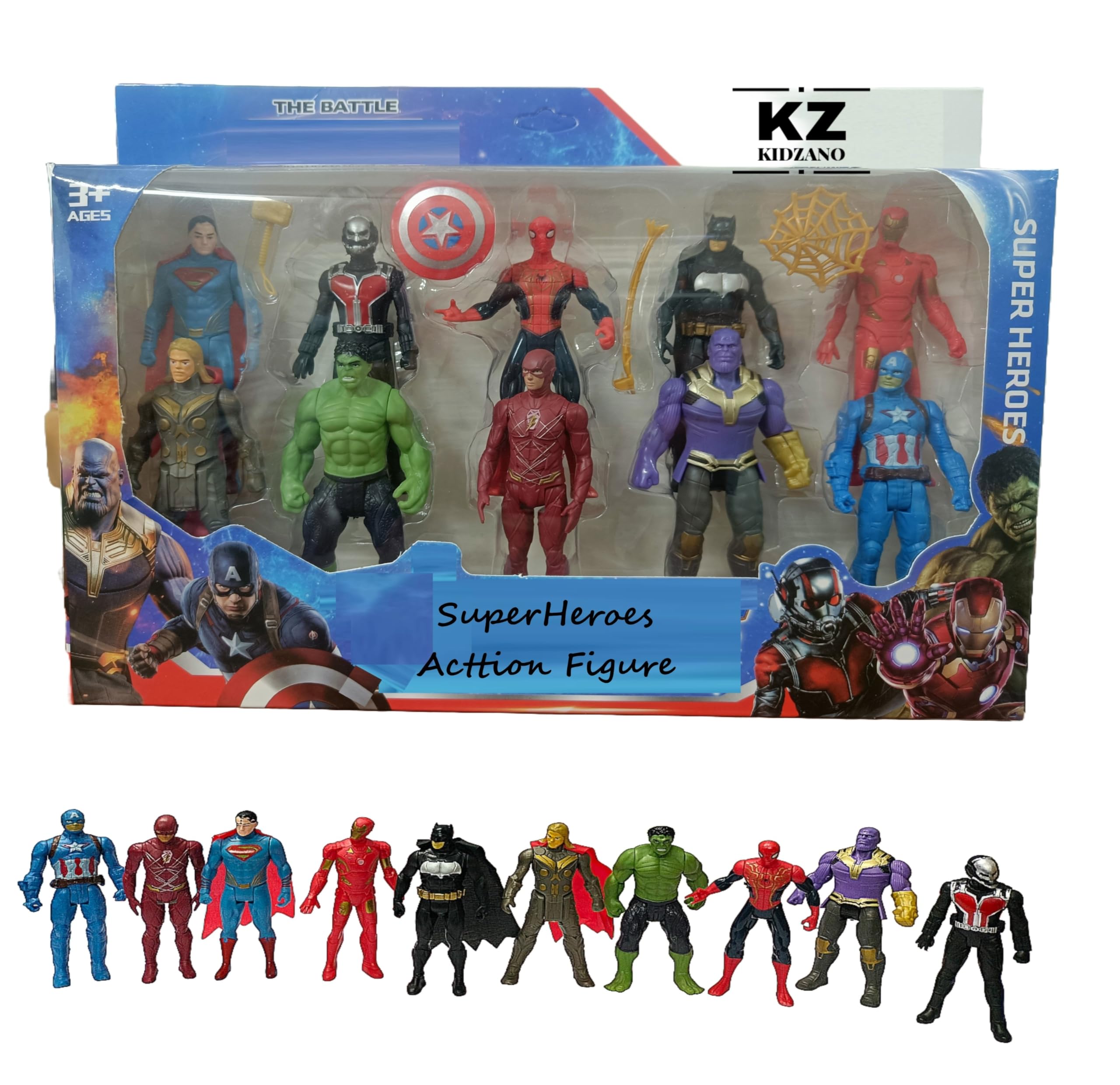 Action Figure Toy Set of 10 Superheroes in Action Figure Toy|Superhero Set of 10 Figure Toy for Kids (Multicolor) (B0DB5L18F7) Amazon Price History, Amazon Price Tracker