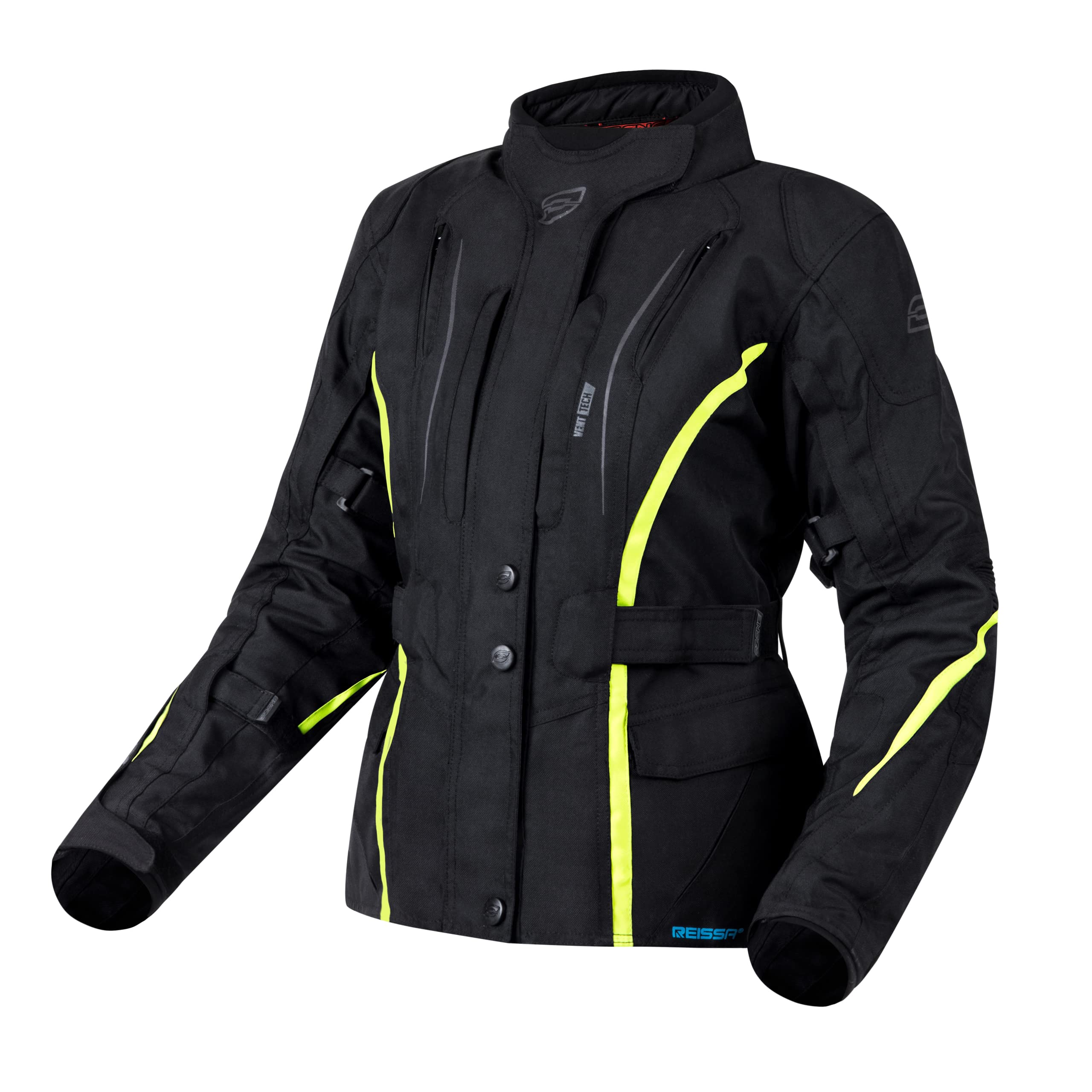 Ozone Sahara Lady Veste de moto textile pour femmes Protections coudes et épaules Membrane Reissa 10 canaux d'aération Éléments réfléchissants Poches