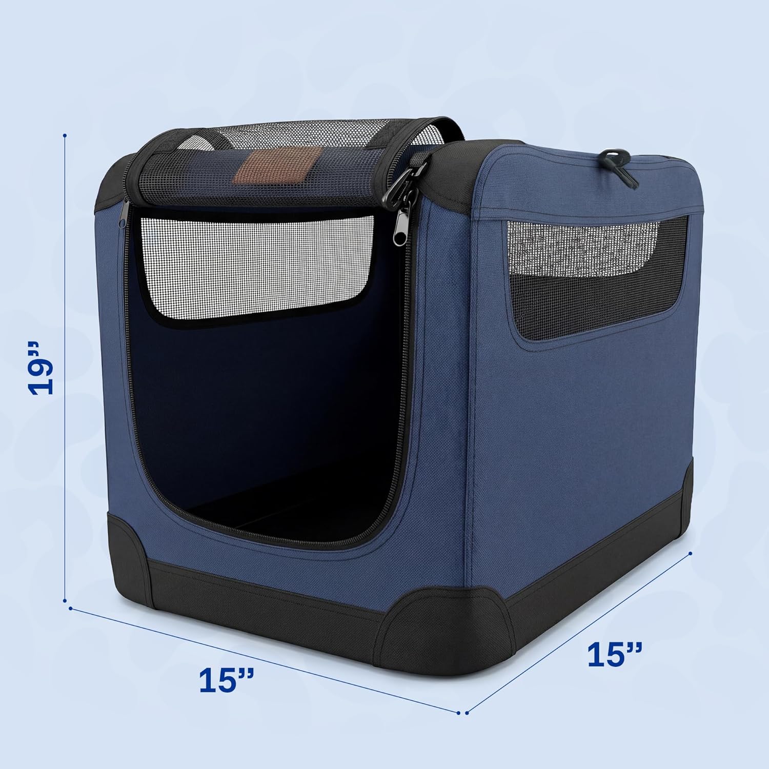 American Kennel Club Soft-Sided Dog Travel Crate, Lightweight Folding Portable Kennel with Mesh Panels for Ventilation, Comfortable Indoor & Travel Use, Ideal for Crate-Trained Dogs, Small