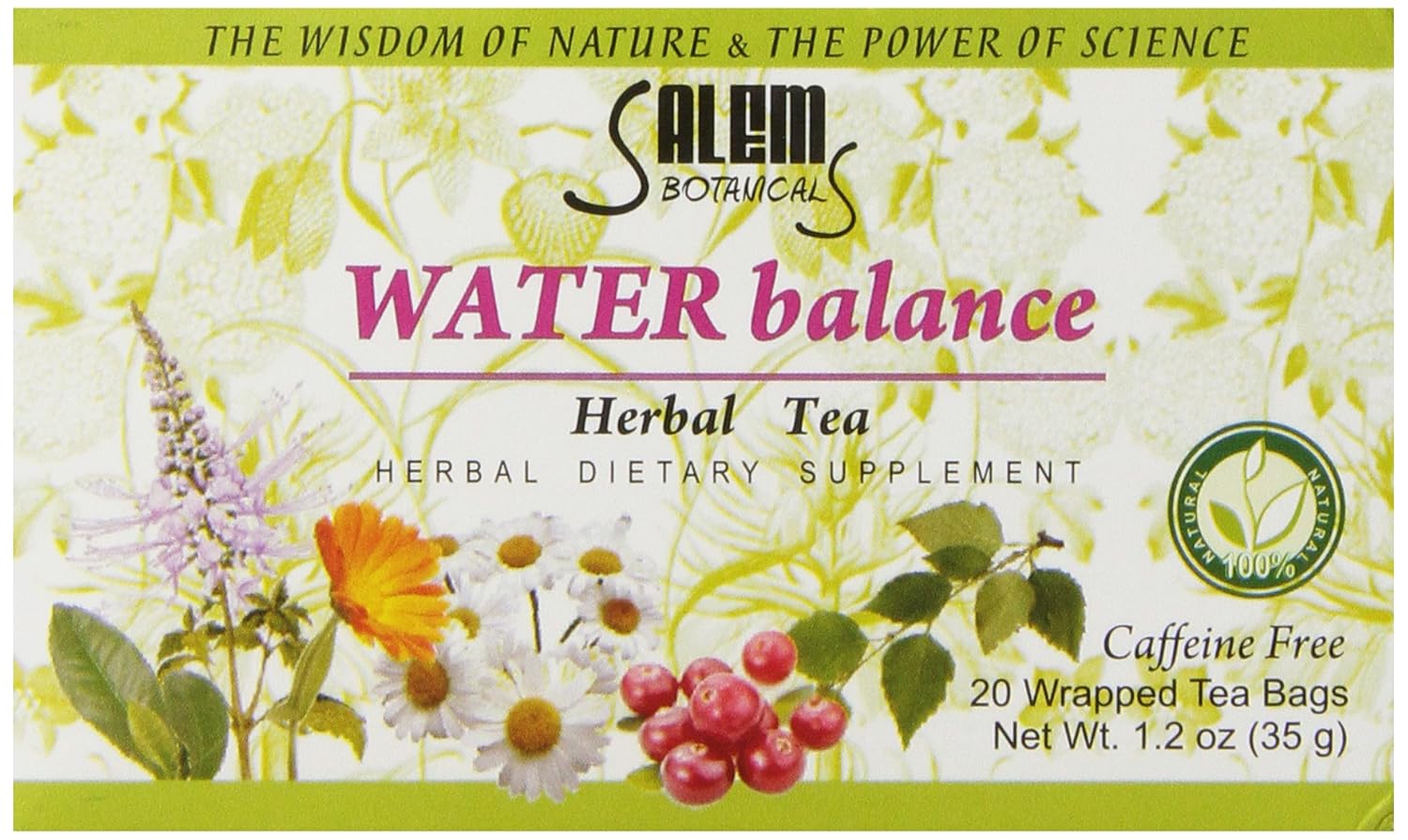Salem Botanicals Herbal Tea, Water Balance, 20 Count