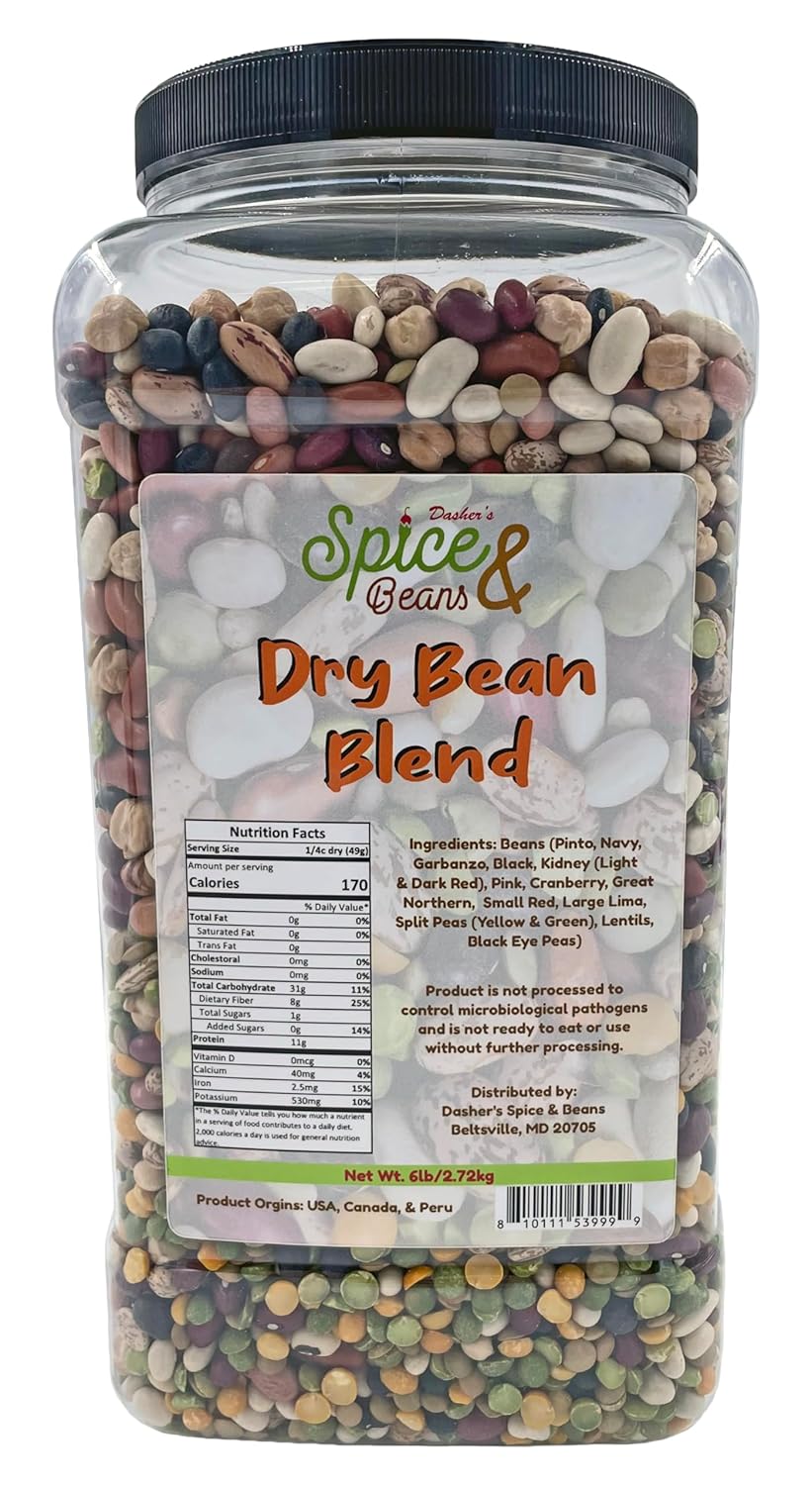 Great Northern Beans | Resealable Jar | Non-GMO | by Dasher's Spice & Beans | 3 lbs.