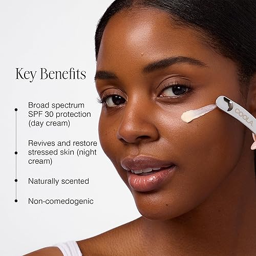 Miniatura 3 de COOLA Crema hidratante facial orgánica para ojos de día y noche con SPF 30, protector solar facial probado por dermatólogos con tecnología digital