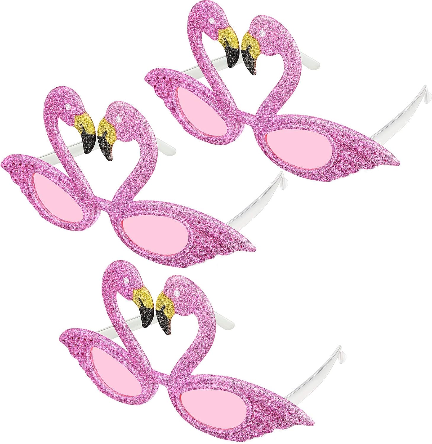 Weewooday Flamingo Party Sunglasses Flamingo Costume Novelty Glittered Glasses for Adults Halloween Party Decor Photo Props