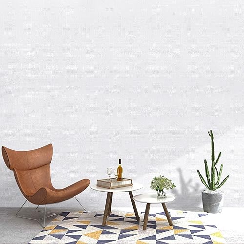 Miniatura 2 de Amaowdc Papel tapiz blanco de 17.51 x 118 pulgadas, papel de contacto blanco, autoadhesivo, para despegar y pegar, impermeable, extraíble, grueso,