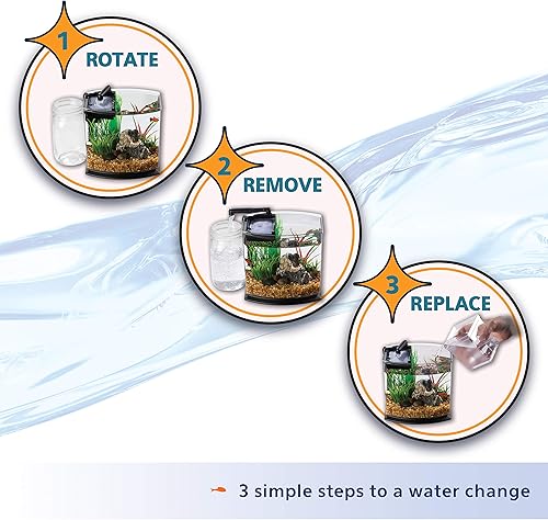 Miniatura 8 de Aqueon - Kit de acuario LED MiniBow con tecnología SmartClean, color blanco, 2.5 galones.