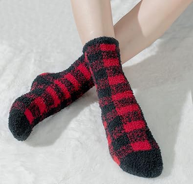 BomKinta Fuzzy Socks Women - Winter House Slipper Sock - Cozy Thick Warm Sleeping Gifts for Women Size 5-10