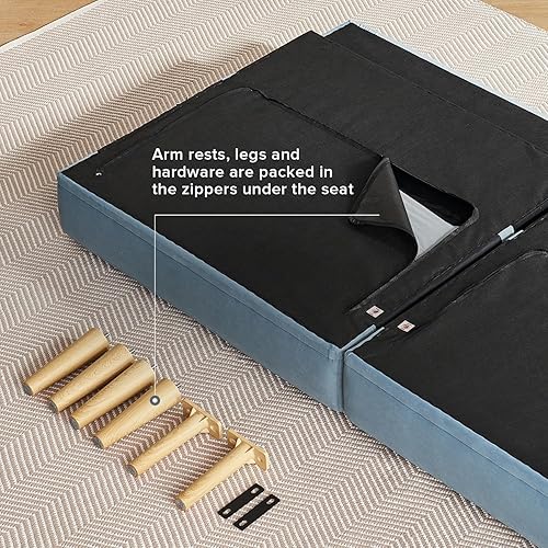 Miniatura 80 de mopio - Sofá cama futón, de 76.8 pulgadas, sofá pequeño biplaza, moderno de mediados de siglo, sofás para sala de estar (terciopelo rosa viejo) 1 -