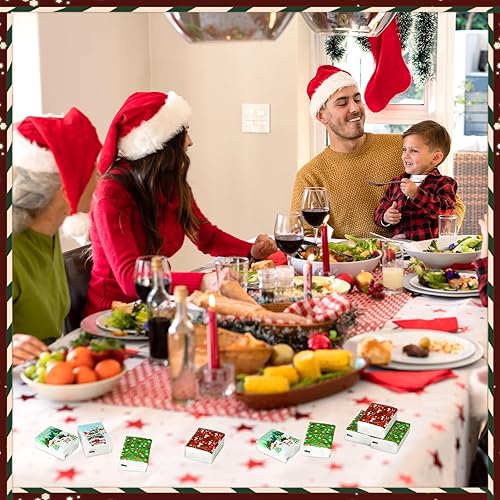 Miniatura 4 de Cholemy Paquete de 80 pañuelos faciales de Navidad, pañuelos de bolsillo pequeños de 2 capas, pañuelos de viaje a granel, pañuelos de papel