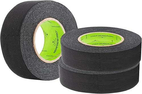 Renfrew Pro Pro-Blade XT Cinta de hockey de tela negra, paquete de 3