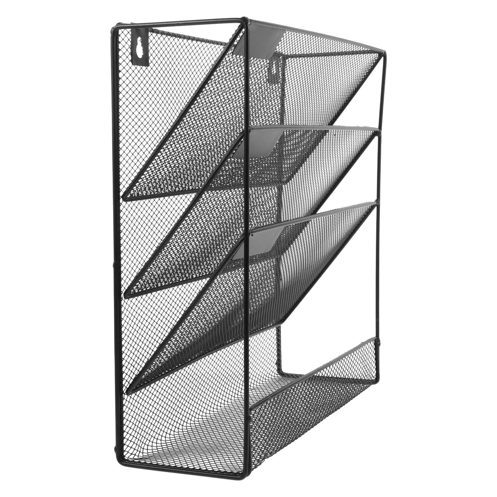 Estante de Archivos de Pared A4 de Hierro Negro para Oficina y Hogar