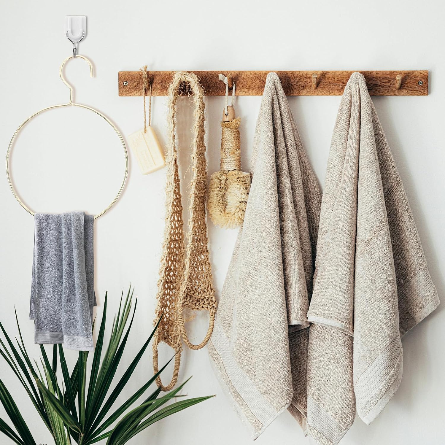 3pcs Golden Iron Round Scarf Hanger Organizer for Xmas Closet