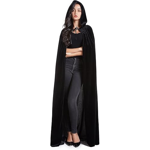 Crizcape Unisex Halloween Costume Cape Hooded Velvet Cloak for Men and Womens