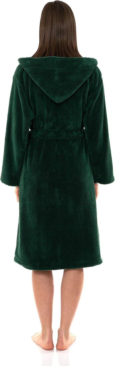 TowelSelections Womens Robe Soft Plush Bathrobe Fleece Hooded Spa Bath Robe for Women - Image 2