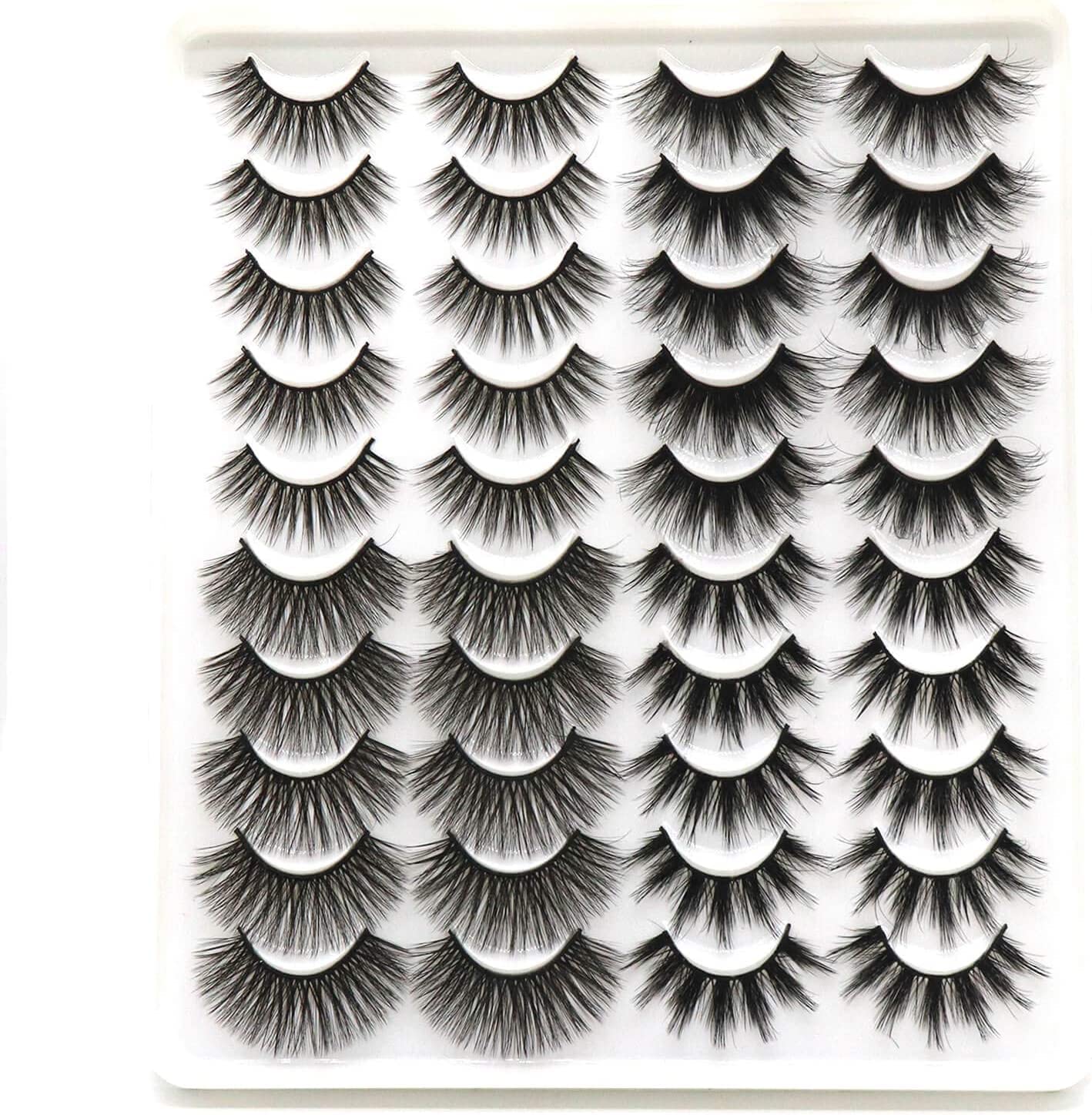HANSPY False Eyelashes, Fluffy Crossed Faux Mink Eyelashes, 4 Styles, 20 works, 6D Wispy, Natural, Thick Eyelashes, Multipack (ZC06) - Image 2
