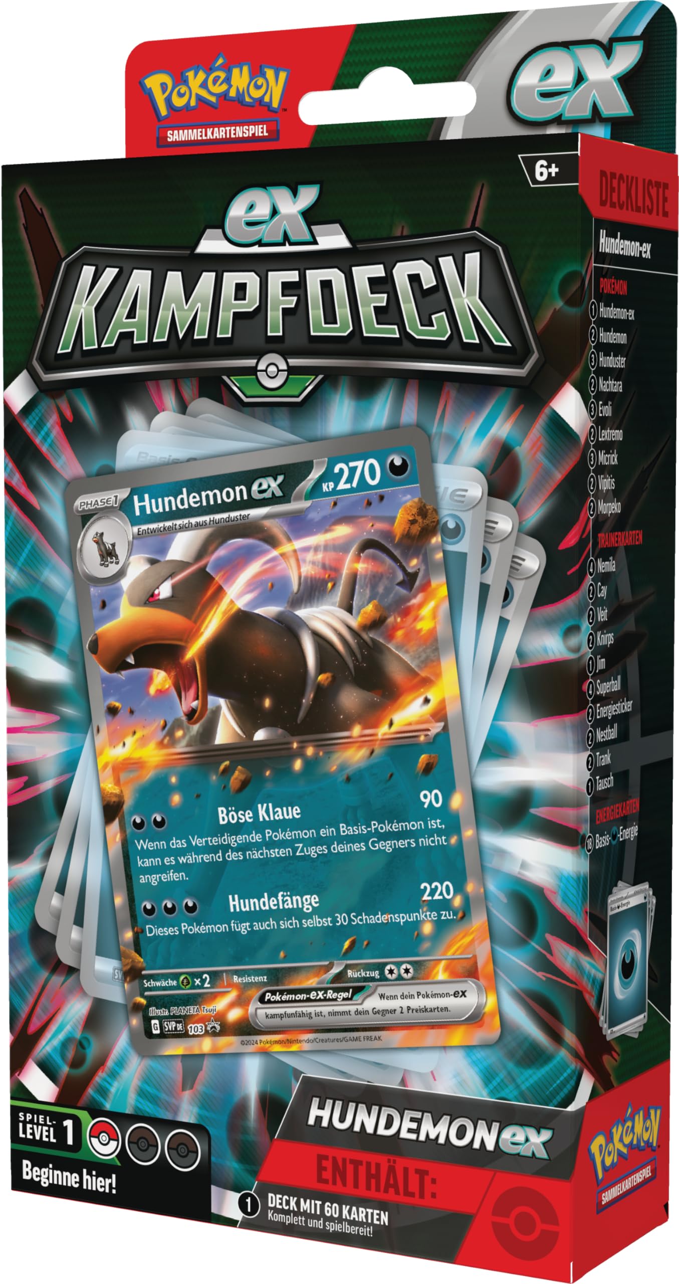 Pokémon-Sammelkartenspiel: Kampfdeck Hundemon-ex (sofort spielbares Deck mit 60 Karten)