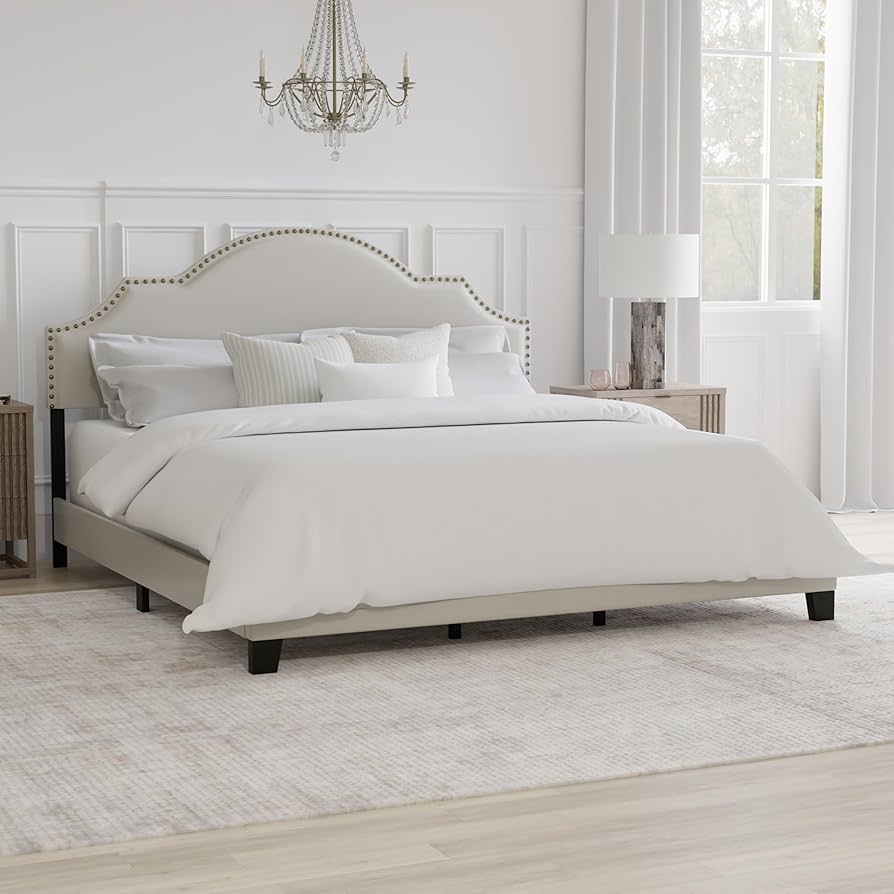 Amazon.com: Hillsdale Cynthia Modern Upholstered King Bed