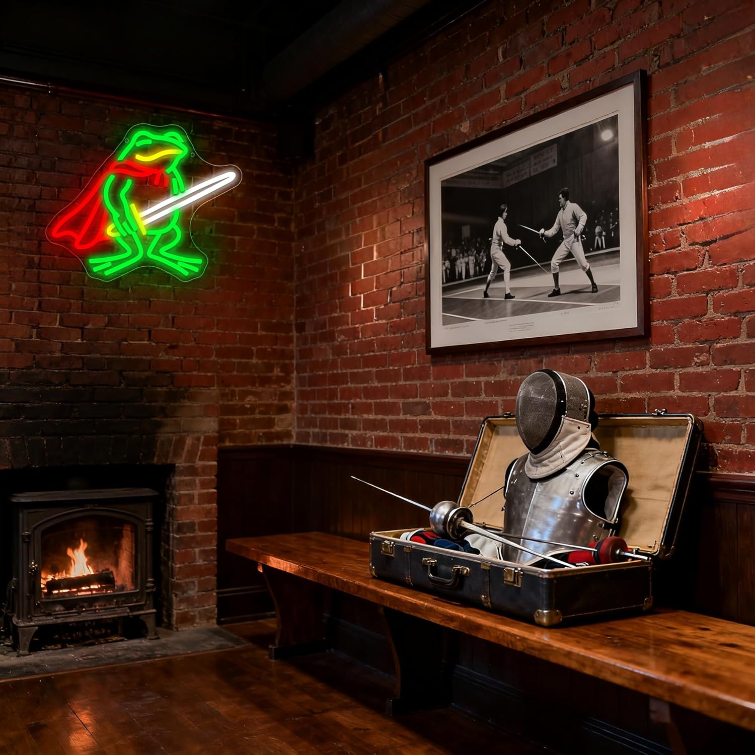 Frog Neon Sign for Wall Decor Dimmable Sword Frog Neon Light for Man Cave Birthday Gifts for Boys LED USB Powered Cute Animal Sign for Teen Bedroom Store Garage Gym Party Size12.9 * 10.6In(WZCP291) - Image 4