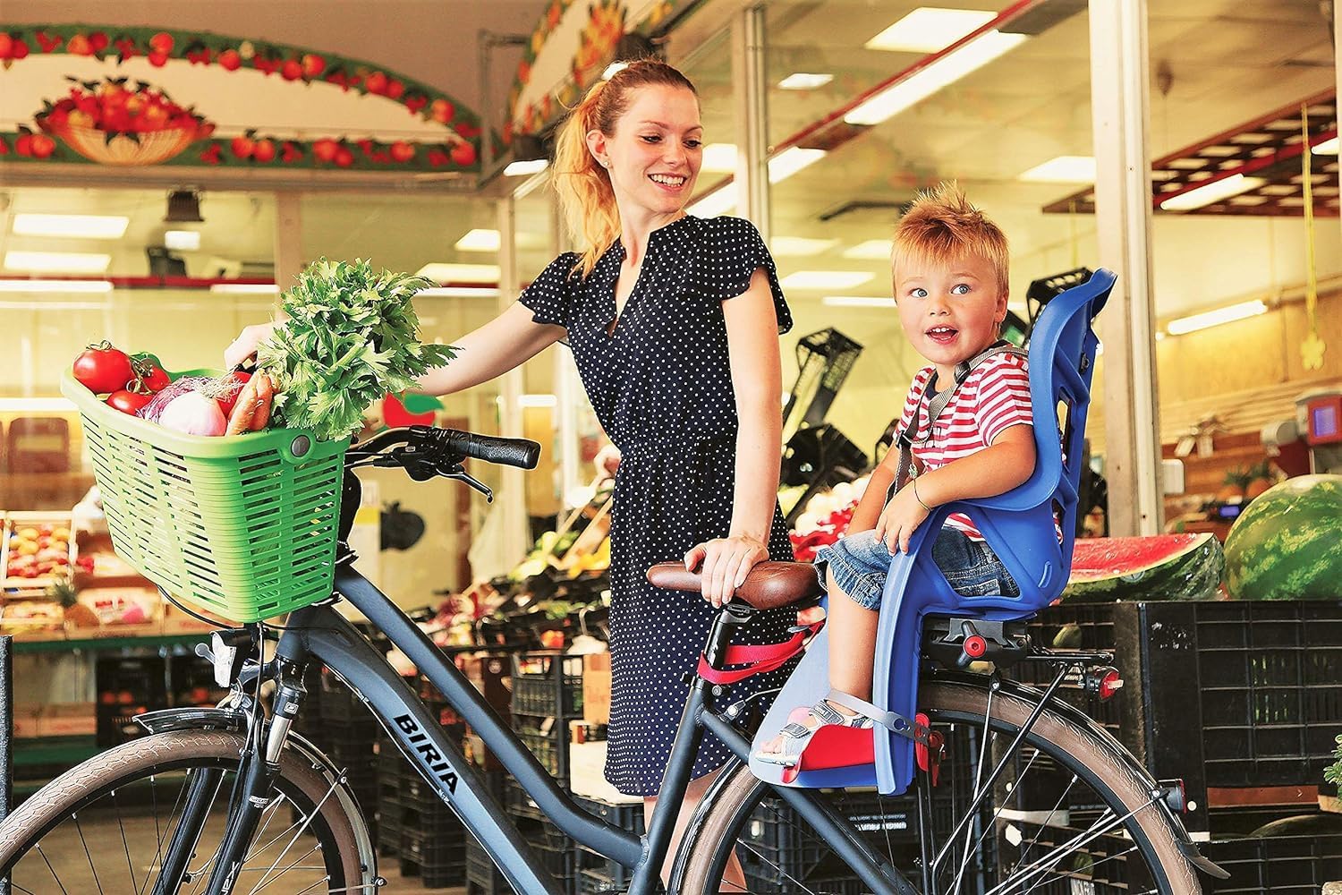 Child Bike Seat, Rack Mount with CLAMP, Child Bike Carrier, Child Seat for Bikes, Bicycle Child Seat Pepe, Mounts on Existing Bicycle Rack, Made by Bellelli, Made in Italy