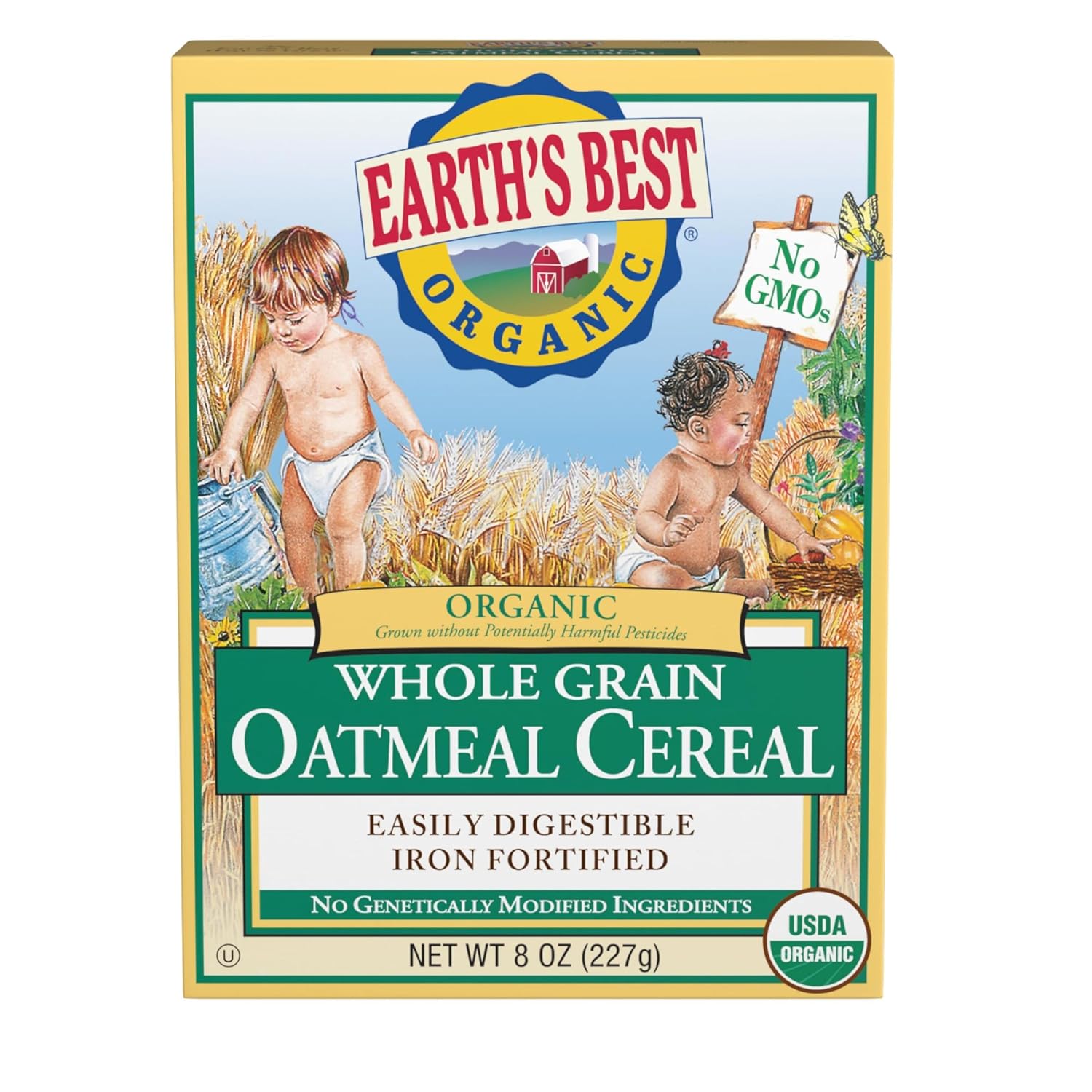 Earth's Best Organic Whole Grain Oatmeal Infant Cereal - Iron Fortified, 8 oz First Baby Food