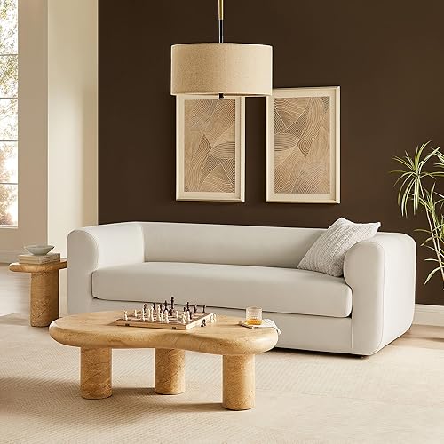 Modway Leif Performance Velvet Upholstered Sofa – 89 Inch Modern Tuxedo Sofa – Comfy 3 Seater Velvet Couch