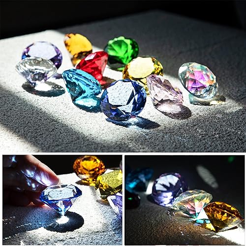 Miniatura 5 de Joyas de diamantes de cristal de 1.5 pulgadas (1.575 in) con pisapapeles para decoración de mesa, regalos de fiesta, pisapapeles de vidrio, paquete
