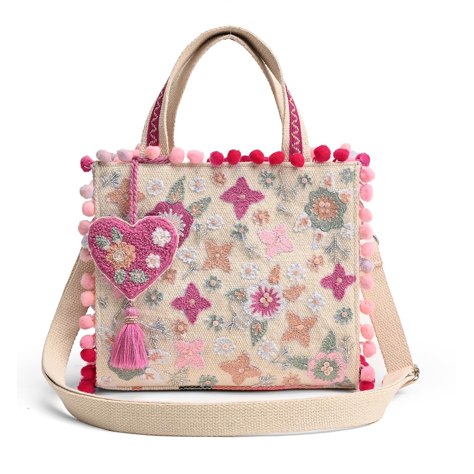 Boho Girl Whimsical Multicolor Jacquard Mini Blush Tote for Women with Adjustable Strap | Wedding Gifts For Women | Handbag For Women and Girls | Birthday Gifts for Women(BGB23-049) (B0BTVRYR95) Amazon Price History, Amazon Price Tracker
