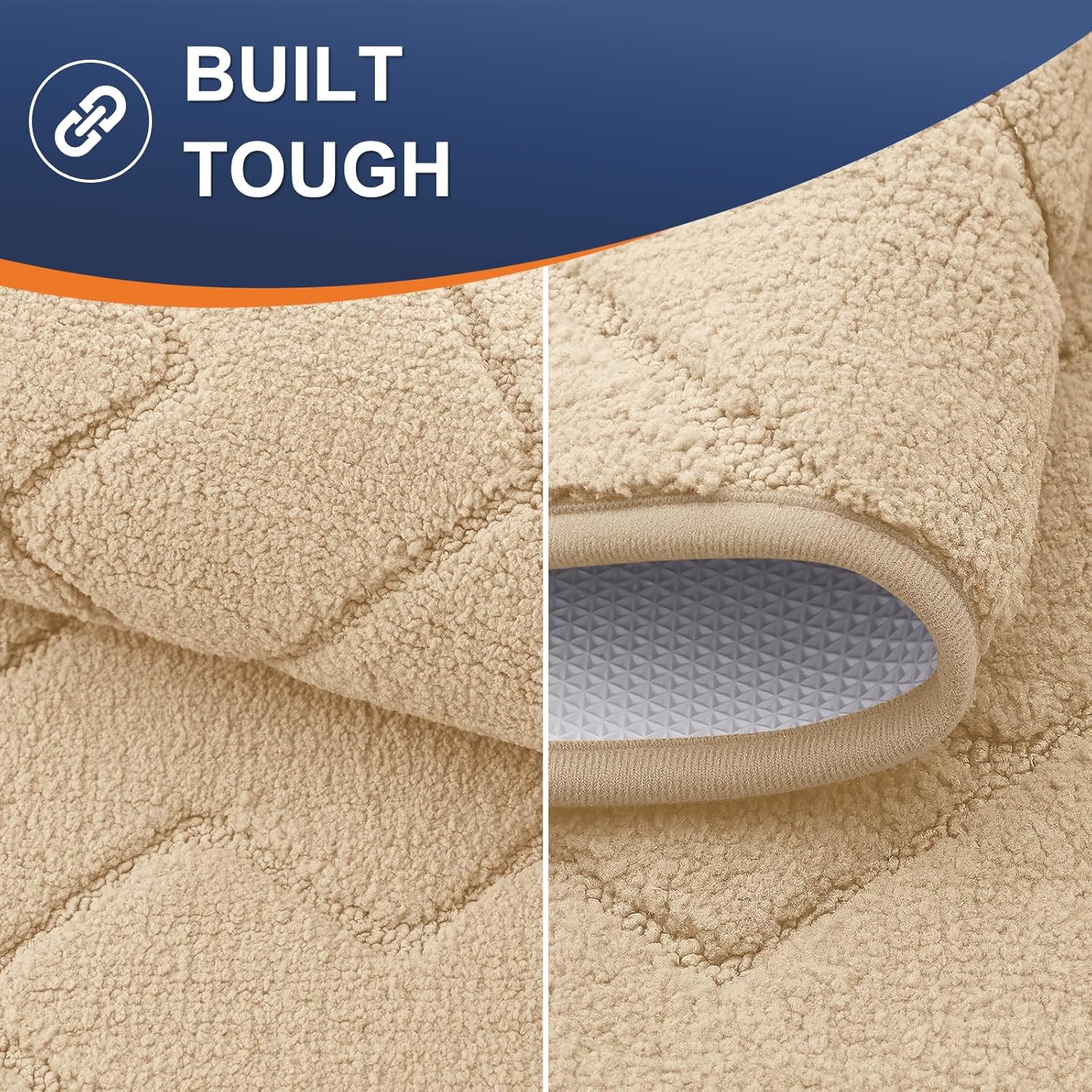 OLANLY Indoor Door Mat, 36x24, Dirt Resistant and Absorbent, Sturdy Non-Slip Rubber Backing, Easy to Clean, Washable Low-Profile Doormat for Entryway, Beige - Image 3