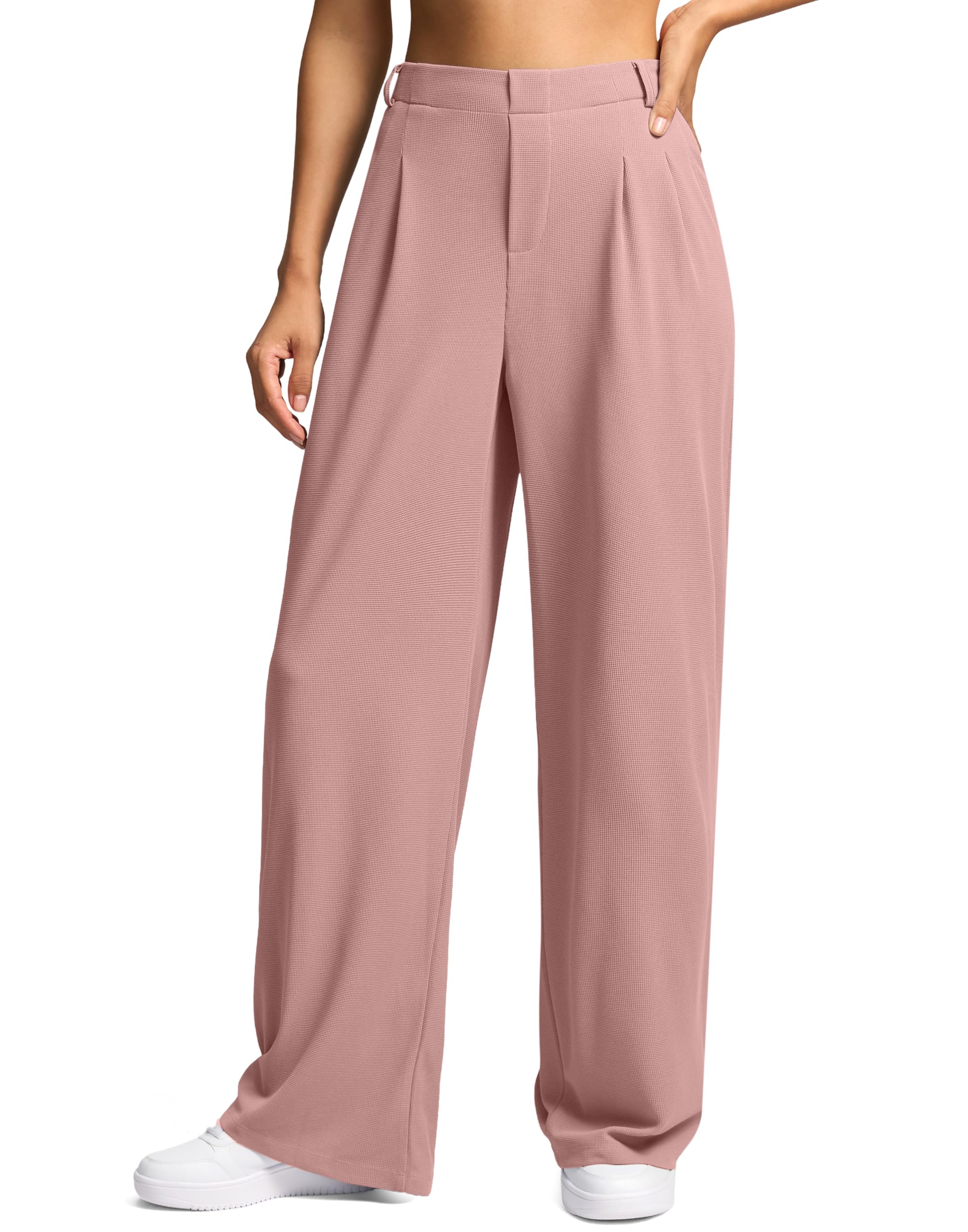 G Gradual Womens Wide Leg Pants High Waisted Waffle Knit Business Casual Slacks 2025 Office Dress Trousers Pants