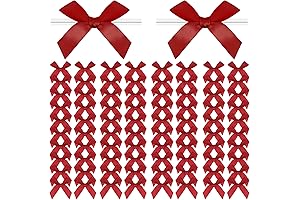 Vivid Crimson Ribbon Grace - Red Ribbon Bow Tie (100-Pack)