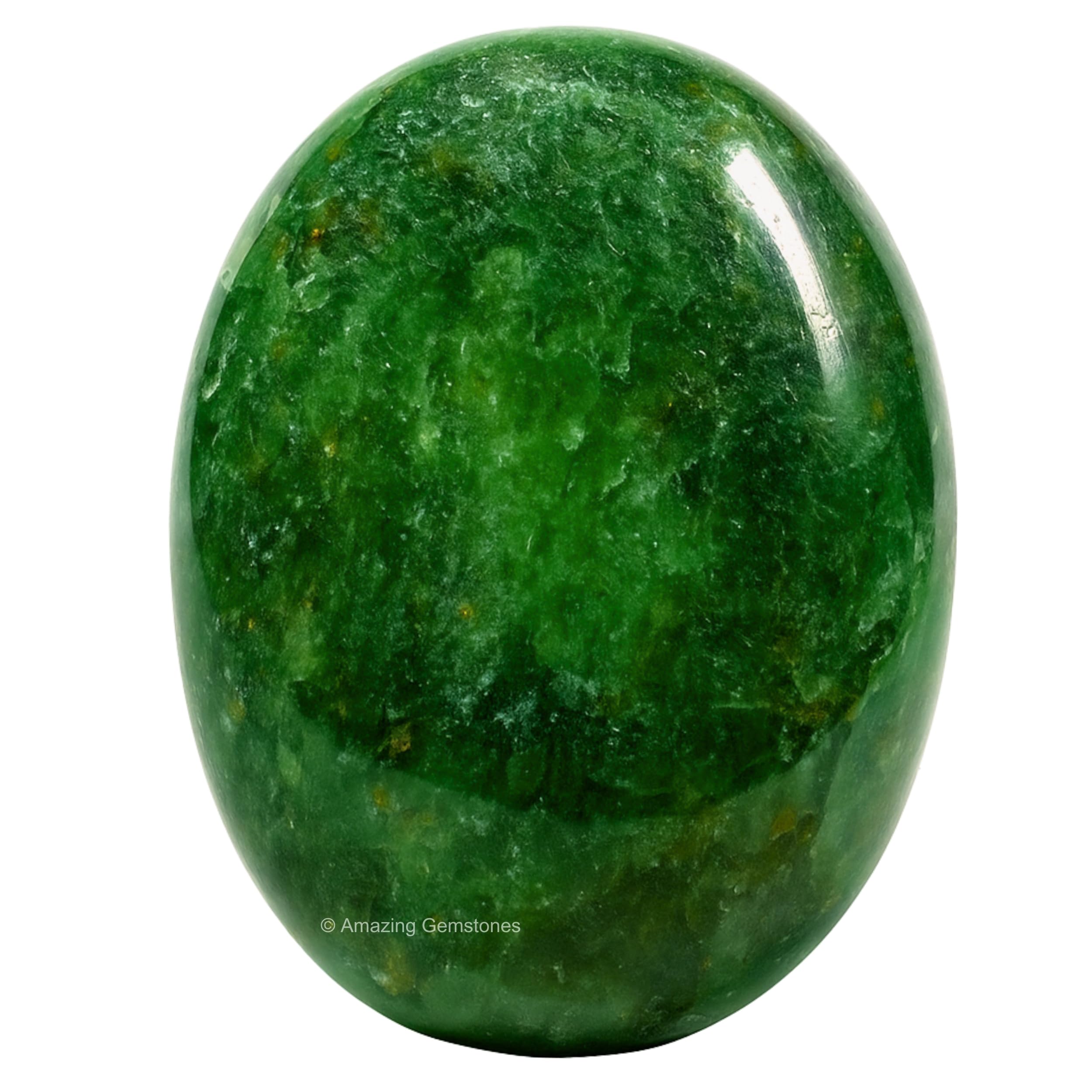 Chrome Diopside Crystal Palm Stone, 45-50mm Large Healing Crystal