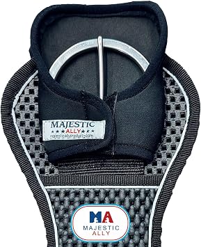 Majestic Ally Neoprene Cinch Buckle Protector Cover, Pair, for Horse Comfort and Protection, Black