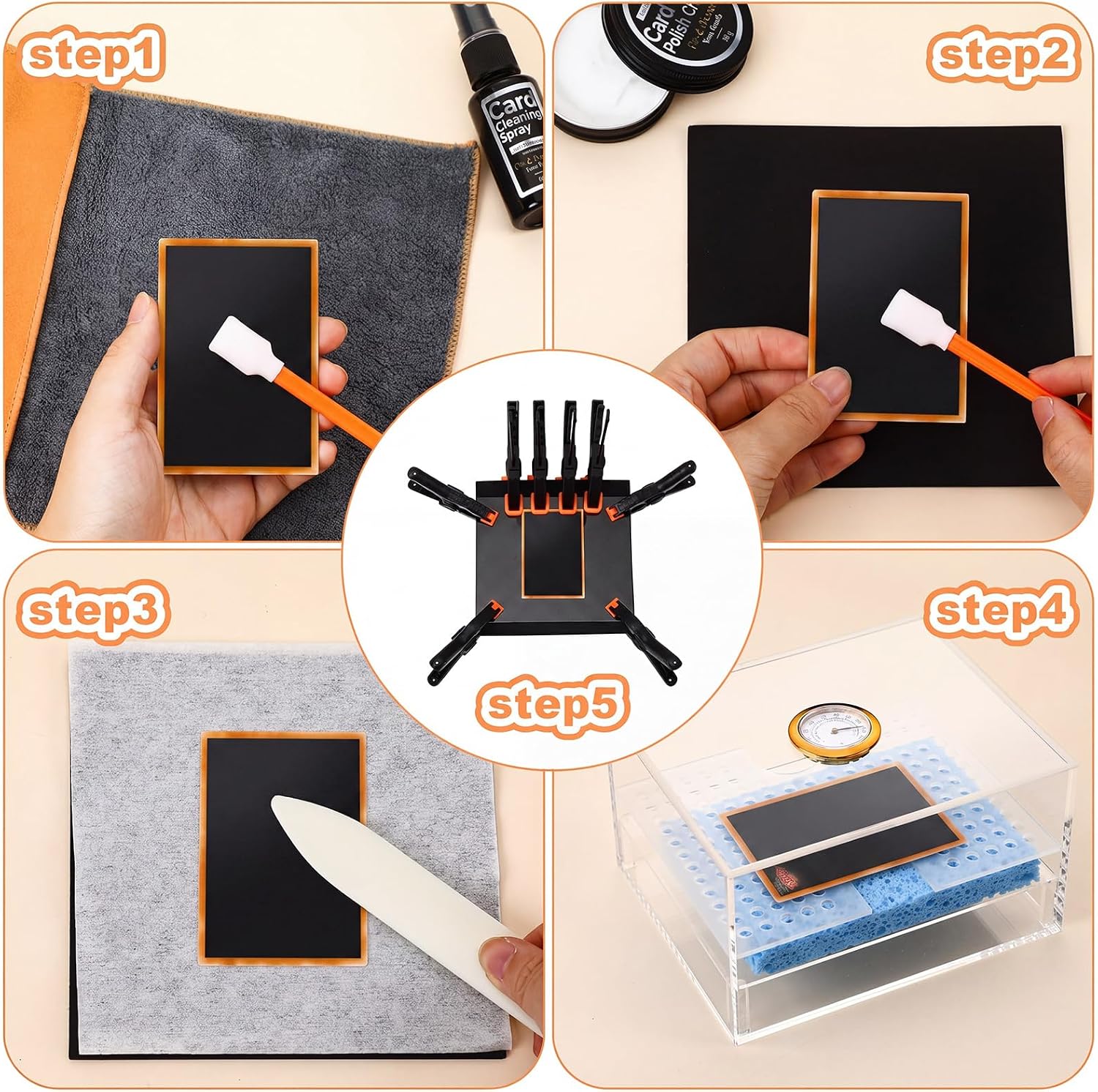 642 Pcs Card Flattening Tool Kit Trading Card Cleaning Care Tool Repair Accessory Kit for Collectors Collectible Cleaning Protect Flatten Lifted Edges Supplies