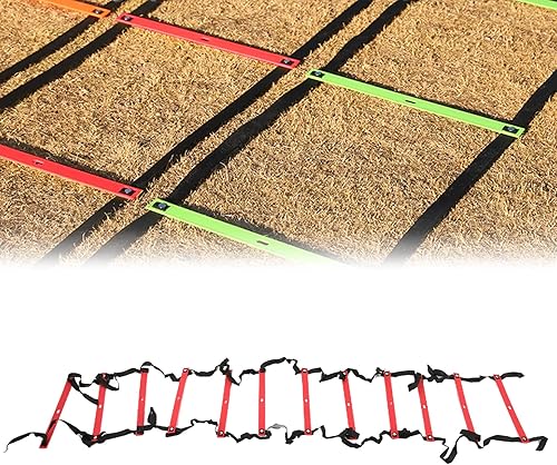 Miniatura 6 de oceanside Escalera de agilidad, escalera fija de fútbol de cuerda de velocidad para entrenamiento de fútbol, ejercicio, deportes, 19.7 ft, 12