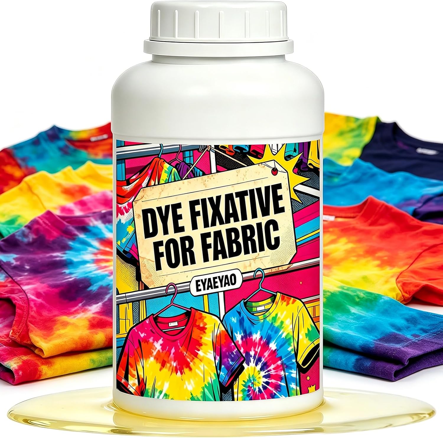 Dye Fixative for Fabric, 16 oz - Professional Color Sealer for Tie Dye & Crafts, Prevents Color Bleeding & Fading, Keeps Vibrant Colors Wash After Wash, Ideal for Cotton & Fabrics (16 oz)