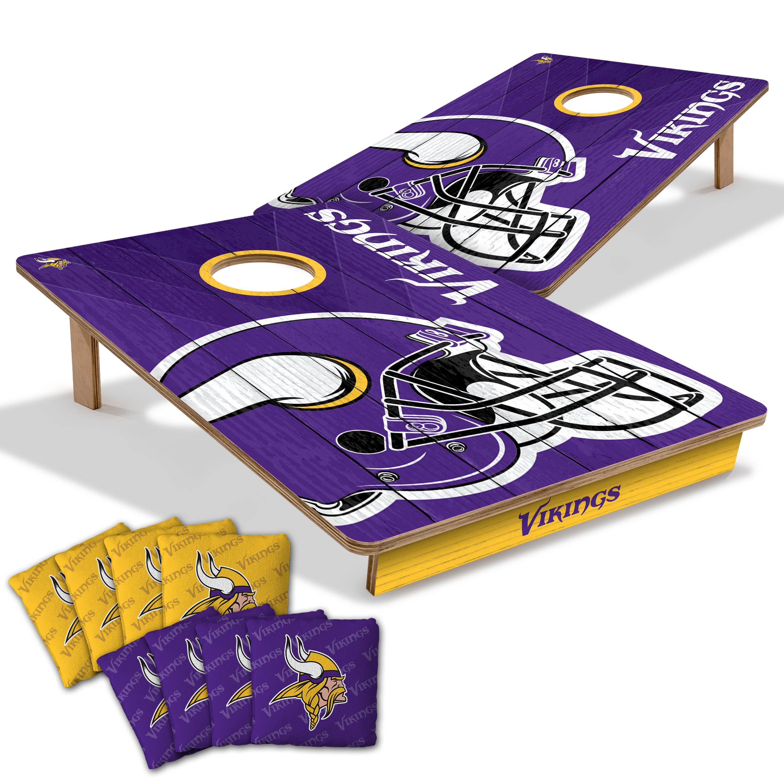 YouTheFan NFL 2’ x 3’ Wood Cornhole Game with Logo Bags