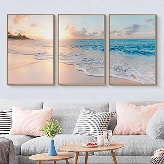 ZHAOLIN Pósteres e impresiones de paisaje marino natural, playa, mar azul, lienzo moderno, arte de pared para decoración de sala de estar, 40 x 60 cm (marco interior).