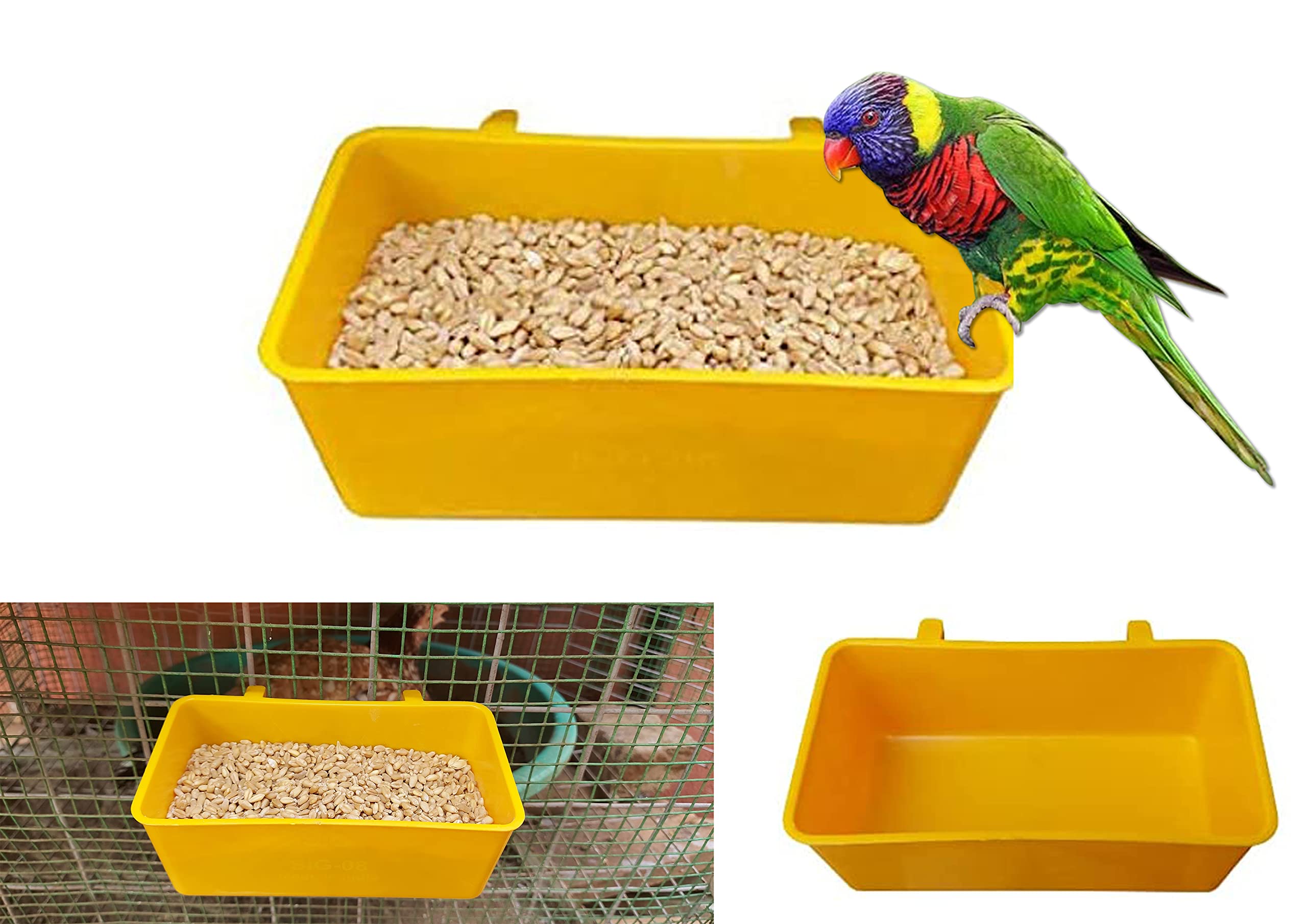 (Pack of 10) Love Birds Cage Feeder Rectangular Shaped for Balcony Garden Pet Cage | Pet Supplies 15 x 6 x 9 cms (Colors May Vary) (10, Big) (B091N2W8J5) Amazon Price History, Amazon Price Tracker