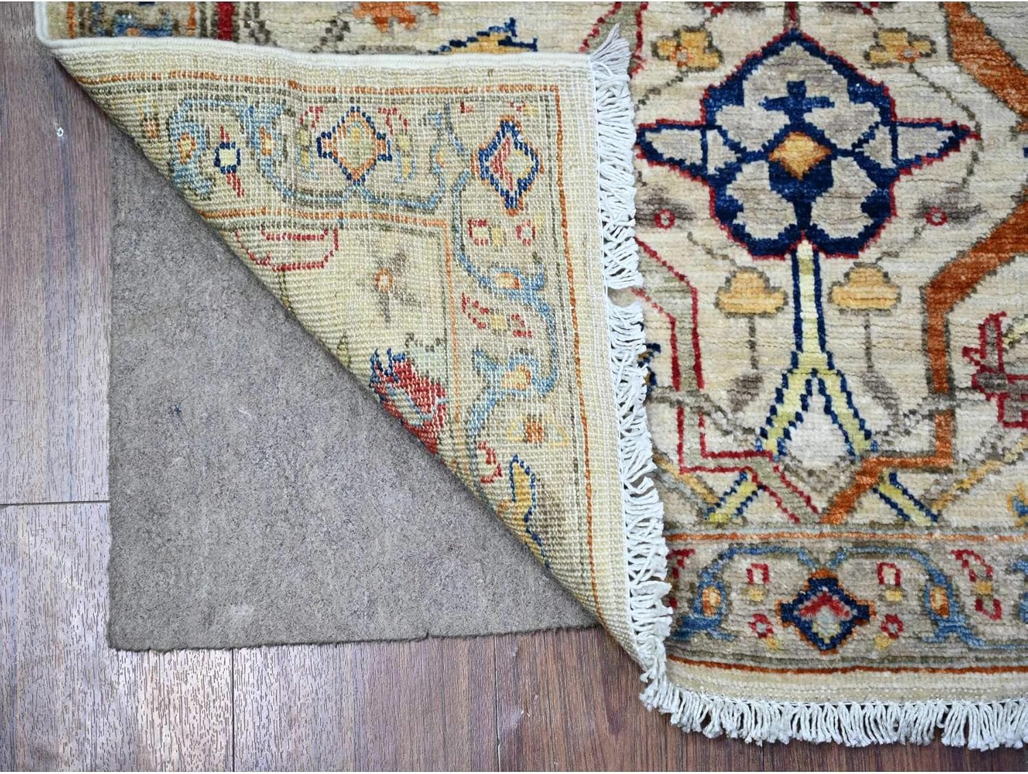 Hand Knotted Wool Runner Rug, Pastel Gray, Aryana North West Design, Natural Dyes, 3 x 9'5