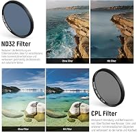 NEEWER 67mm Mobiltelefon Objektív Szűrő Szett Csiptetős Tartóval - CPL ND32 Csillag Színátmenetes Filterek iPhone Samsung 3