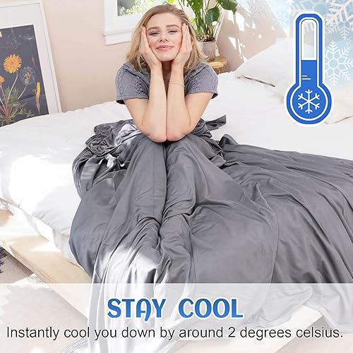 Miniatura 3 de Manta refrescante de doble cara para verano, ligera, transpirable, gran tamaño, transfiere el calor para mantenerte fresco, pdurmientes calurosos y