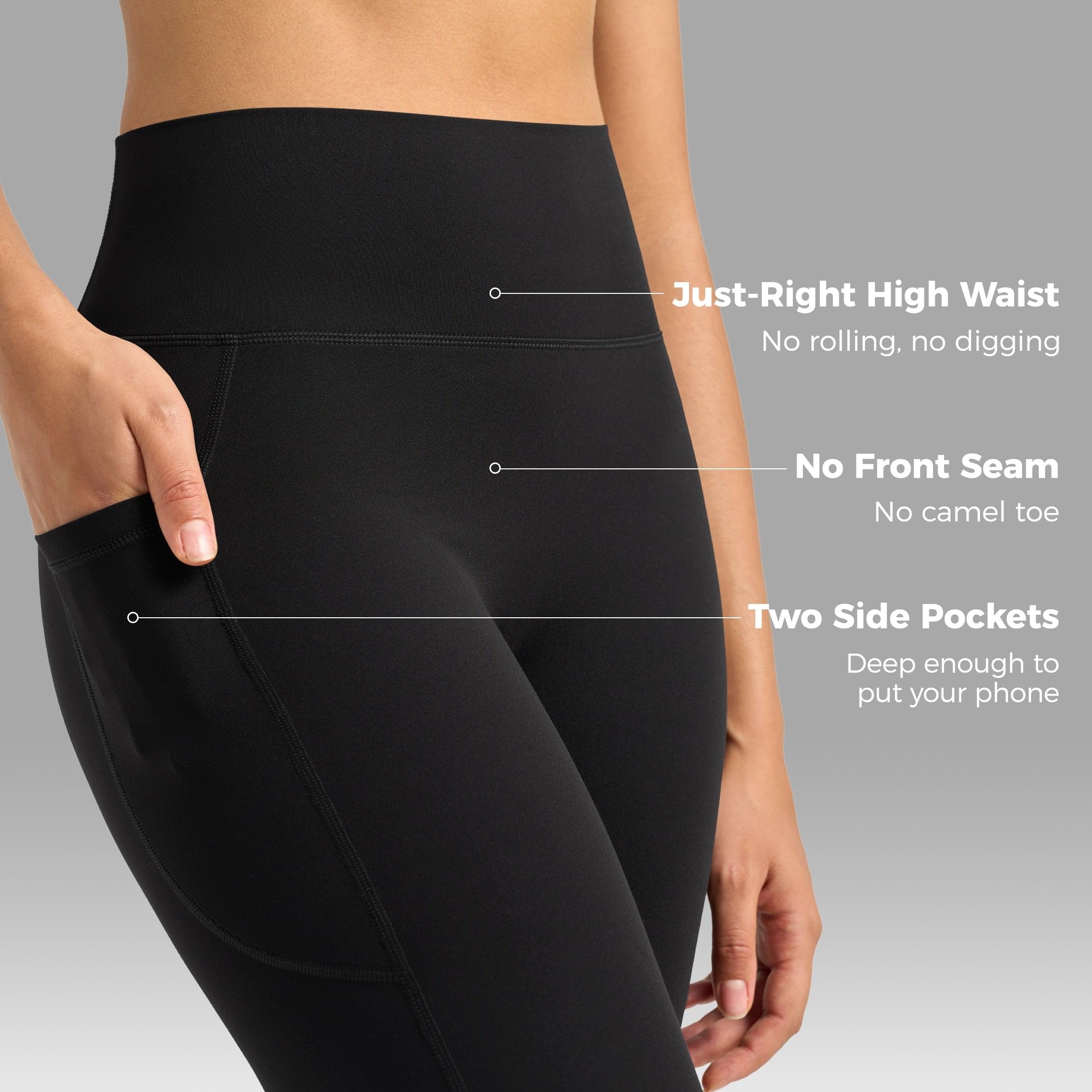 WILLIT Damskie rozkloszowane legginsy z wysoką talią, spodnie do jogi z kieszeniami, rozkloszowane legginsy, nieprzejrzyste spodnie sportowe Bootcut 79 cm/84 cm