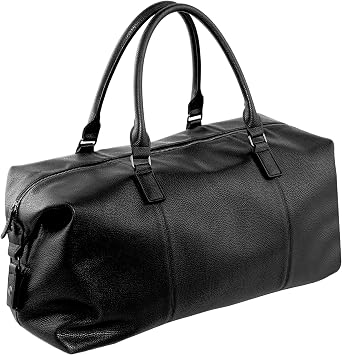 Quadra NuHude Faux Leather Weekender Holdall Bag One Size Black
