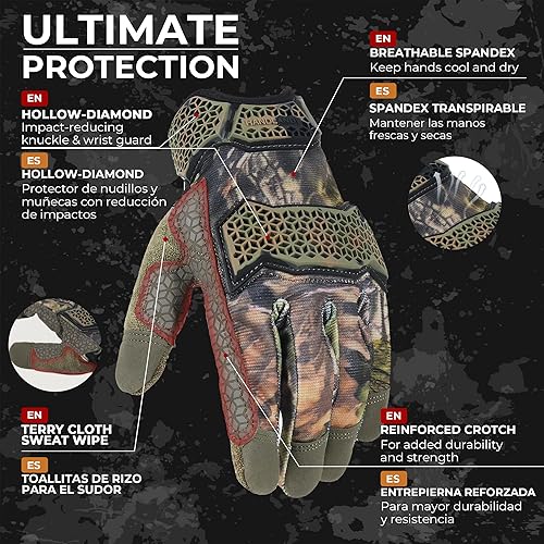 Vista 128 de HANDLANDY - Guantes de trabajo para hombres y mujeres, guantes de trabajo de mecánico utilitario para pantalla táctil, guantes de trabajo flexibles