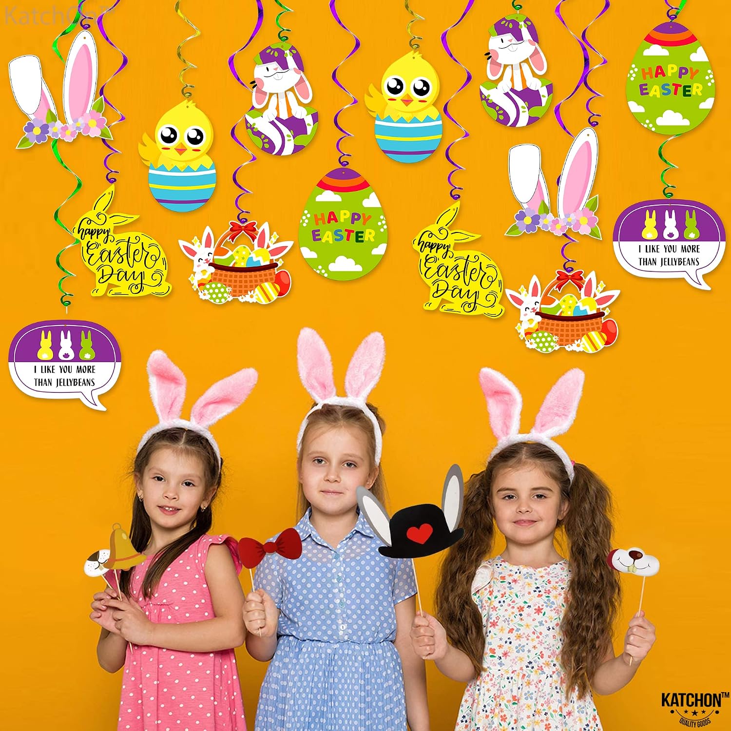 KatchOn, Easter Hanging Swirl Decorations - Pack 44, No DIY | Easter Decorations for Office | Easter Party Decorations | Easter Hanging Decorations | Easter Streamers for Easter Ceiling Decorations