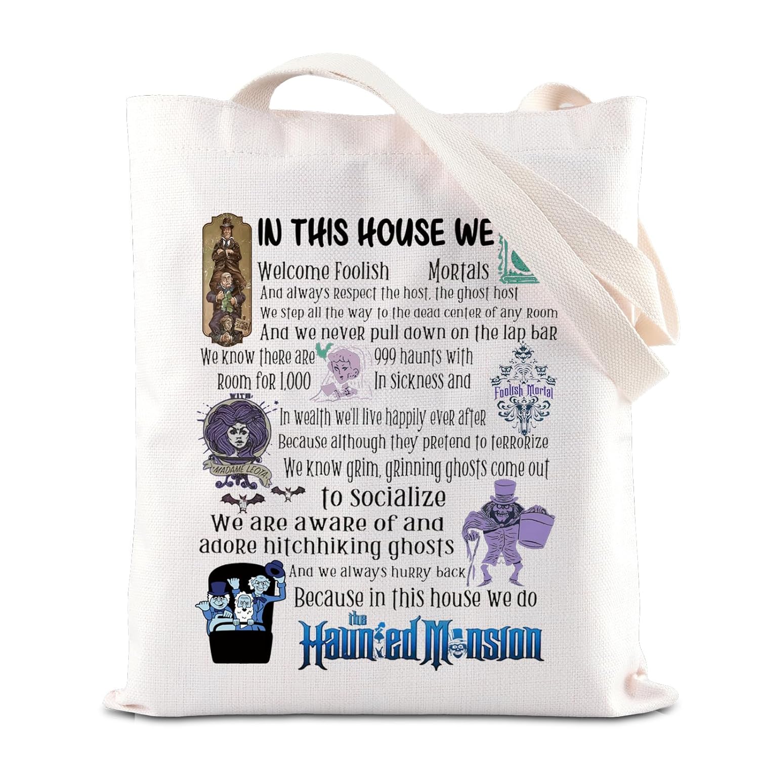 FOTAP Funny Horror Movie Tote Bag Movie Lover Gifts Halloween Theme Gift Foolish House Gift