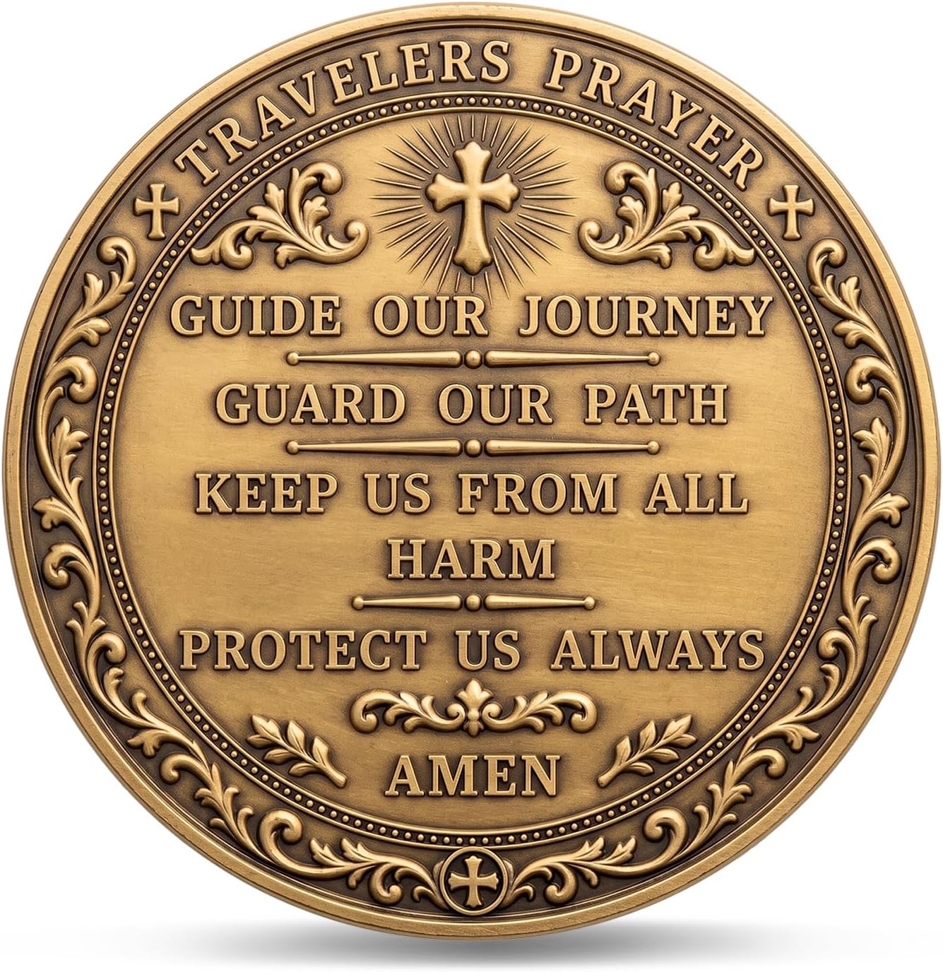 St. Christopher Challenge Coin with Acrylic Case, Traveler's Prayer Coin for Protection and Safe Journeys, Christian Faith Token, Patron Saint of Travelers Gift image 2