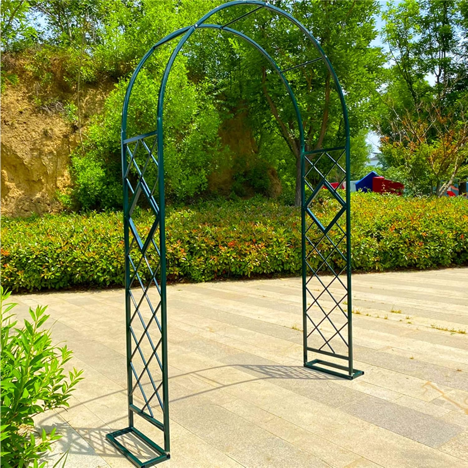 Metal Arch Heavy Duty, Rose Arch, Garden Arbor, Sturdy mesh Plant Climbing Support for Outdoor Garden/Yard/Passageway/Entrance Decoration (Color : Green, Size : 180x230x40cm)