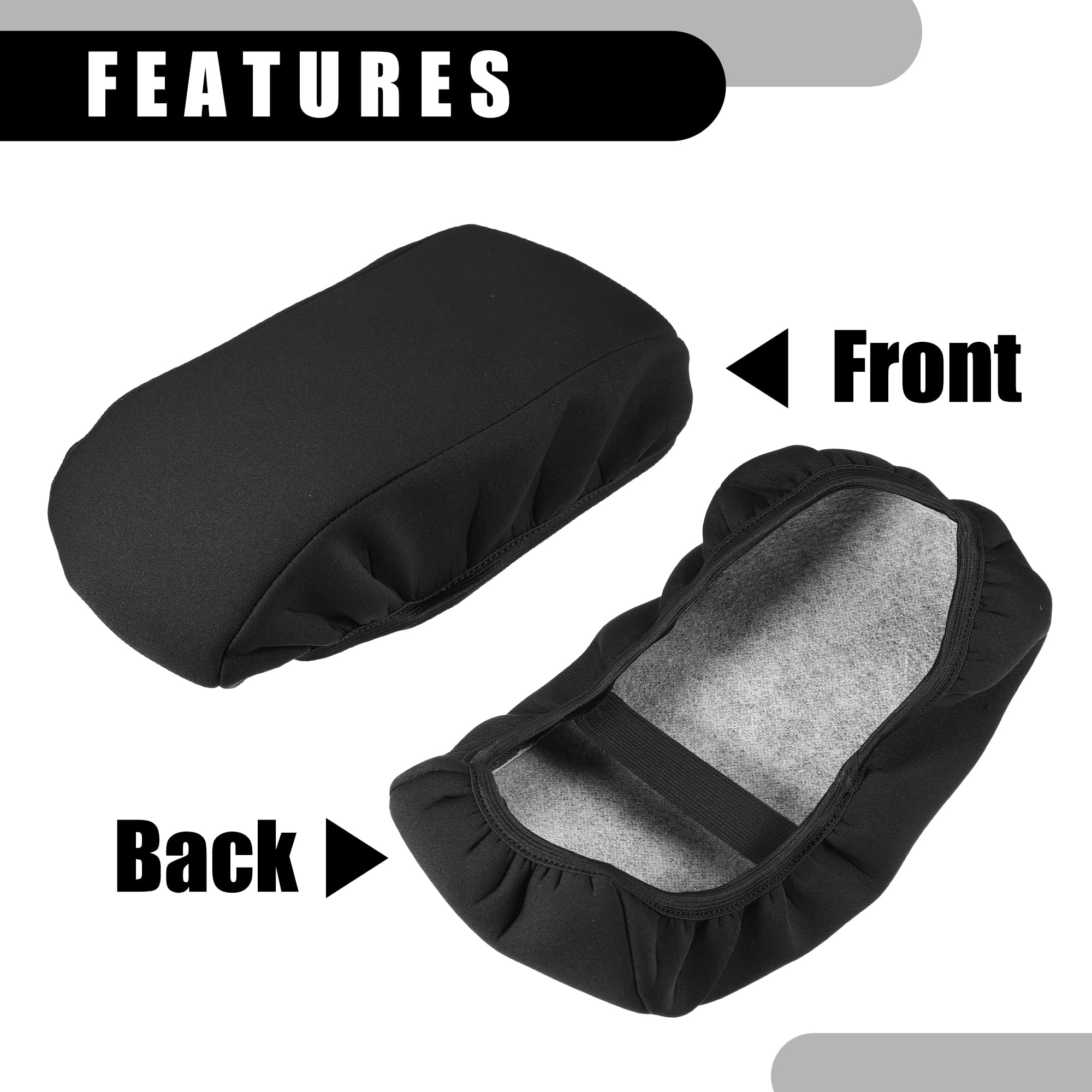 Copri Bracciolo per Consolle Centrale - Copertura Interna per Bracciolo Sedile Auto - per Ford Escape 2020-2023 Tessuto Neoprene Nero - 1 Pezzo