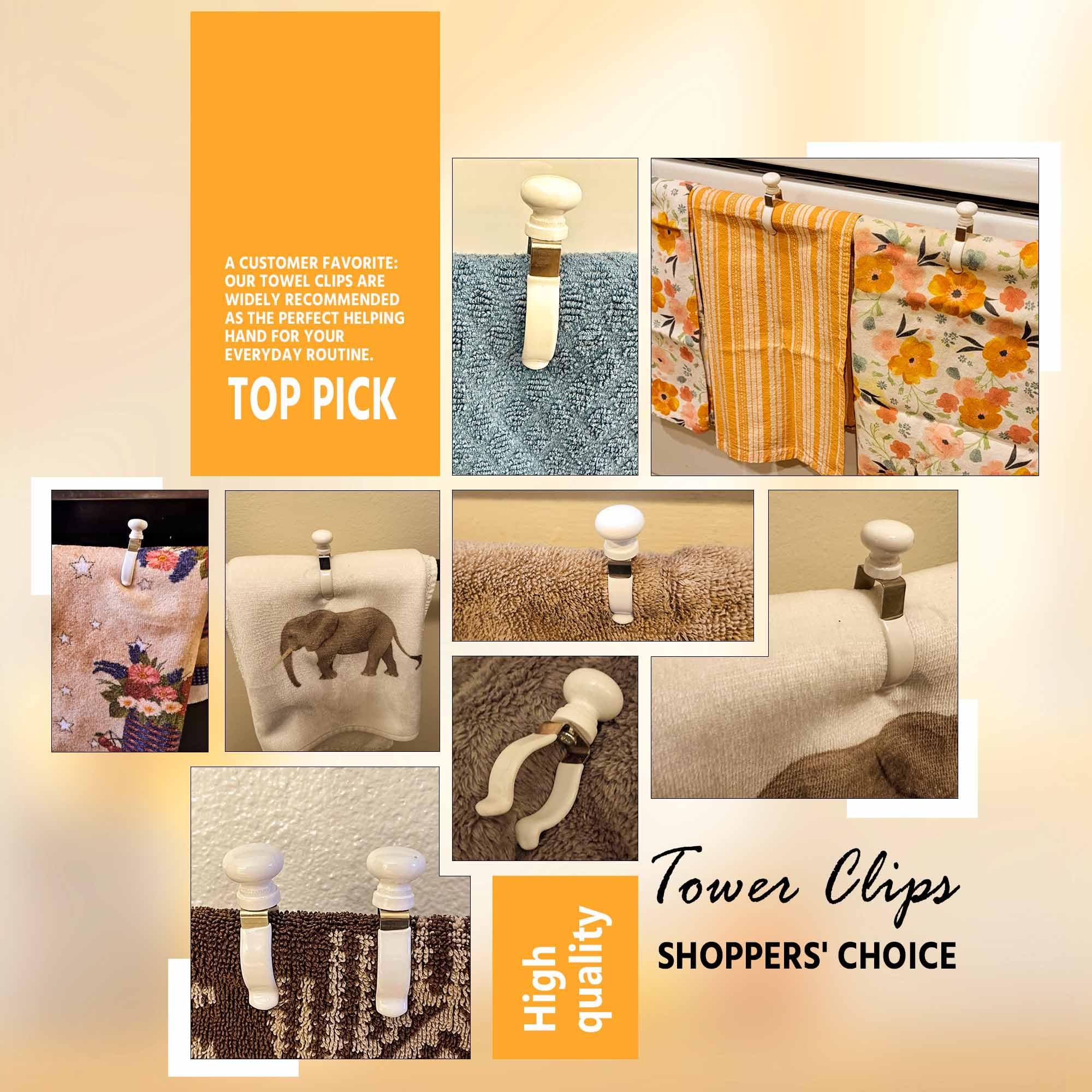 Metal Towel Clips with Wooden Handle - Kitchen & More -9 Metal Towel Clips with Wooden Handle - Kitchen & More -9