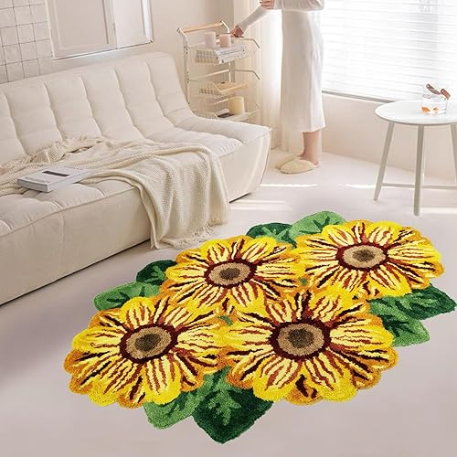 Miniatura 9 de USTIDE Alfombra esponjosa de color rosa, suave y lanudo hecha a mano, alfombra moderna, lavable, para sala de estar, lavandería, pasillo, baño, pelo